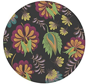 Gräflich Münster'sche Manufaktur Grau grüne üppig florale Tapete mit großen Blüten passt zu Little Greene Wandfarbe - GMM Design Deko für edle Wände (H: 1,5m B: 46.5cm)