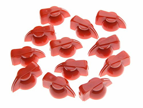 Dopro 12 Stück Flat Top Gitarre Chicken Head Knob AMP Effekt Zeiger Knob Rot