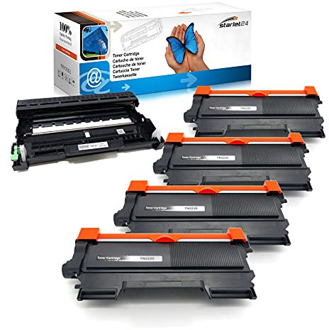 4X Toner + 1x Bildtrommel kompatibel zu Brother TN2220 DR2200 für DCP-7055 DCP-7060D MFC-7360N MFC-7460DN 7860DW HL-2130 HL-2240 HL-2240D HL-2250DN HL-2270DW FAX-2840 FAX-2940