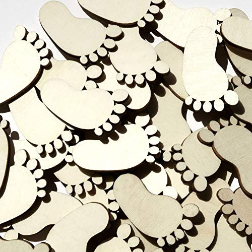 Holz Füße - 1-10cm Streudeko Basteln Deko Tischdeko, Größe:Füße 2cm, Pack mit:25 Stück