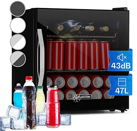 KLARSTEIN Mini Frigo de Chambre et Bureau pour Boisson, Petit Frigo Silencieux, Refrigerateur Mini Bar 47L, Petit Réfrigérateur Camping, Étagères Réglables pour le Vin, Cannette, Beer Fridge