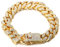 Halukakah Goldkette Herren Iced Out,18 Karat Echt Gold Vergoldete 14mm Männer Armband,Goldenes,Miami Kubanische Panzerkette,20cm,Geschenk für Mann