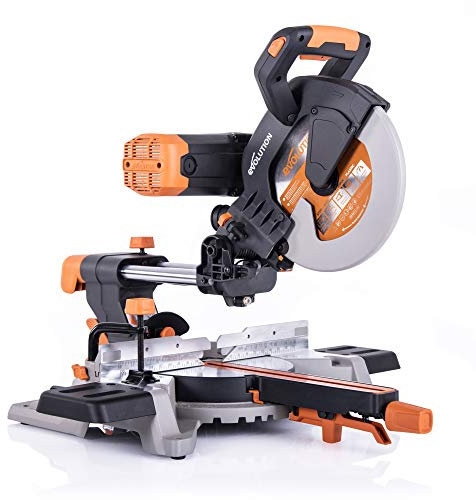 Evolution Power Tools R255SMSDB - Sega circolare circolare multimateriale a doppia smussatura scorrevole, 25,4 cm
