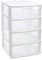 Acan Tradineur - Cajonera almacenaje Sena con 4 cajones opacos, plástico, torre de ordenación multiusos, hogar, 65 x 40 x 39 cm, blanco