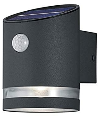 Reality Leuchten Salta R22231142 Applique murale solaire d'extérieur en plastique anthracite avec LED 3 W Détecteur de mouvement