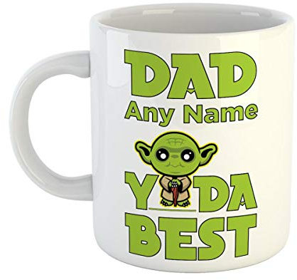 Yoda Best Dad Mug - Personalised Birthday Gifts - Fatehrs Day Gift from Daughter Mug - Super Daddy Birthday Present Gifts