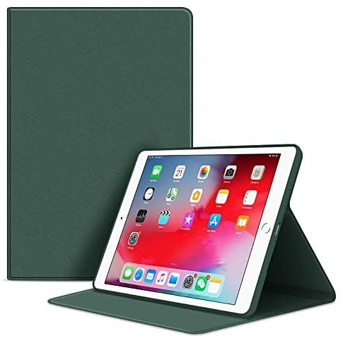 VAGHVEO Funda para iPad 10,2 Pulgadas 2021/2020/2019 (9ª/8ª/7ª Generación), iPad Air 10.5 (3ª Gen)/ Pro 10,5 2017 Carcasa Case Cover, Flexible Suave TPU Cubierta Trasera Protectora, Verde Oscuro