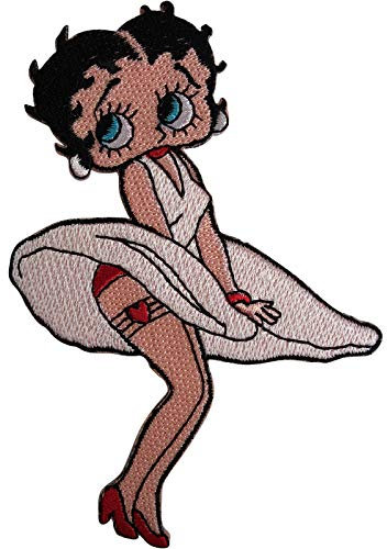 Große Betty Boop Patch Marilyn Monroe Weißes Kleid Gesticktes Abzeichen Eisen Nähen auf