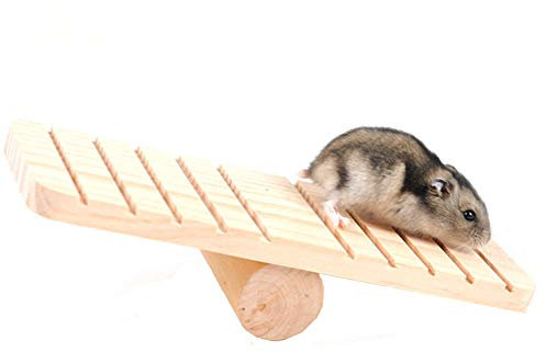 Gofeibao Haustier Wippe Hamster Spielzeug Premium QualitäT Holz Hamster rutschfeste Wippe Teeterboard EichhöRnchen Spielzeug Haustier ZubehöR