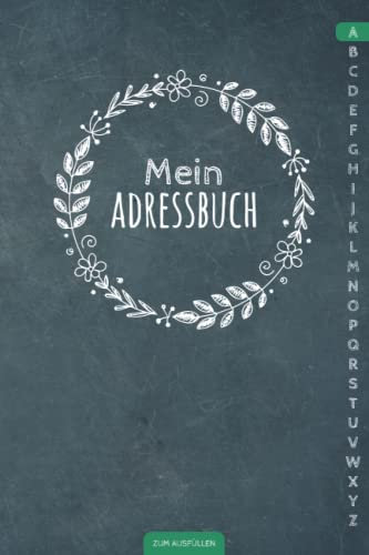 Mein Adressbuch: Handliches Kontaktbuch mit Telefonregister und Geburtstagskalender | Telefonbuch klein DIN A5 | Register A-Z alphabetisch | ... Geburtstag | Vintage Design Softcover