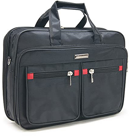 Waytex 71010 Sacoche Porte Document et Ordinateur 15.6 Imperméable Multipoches Noir