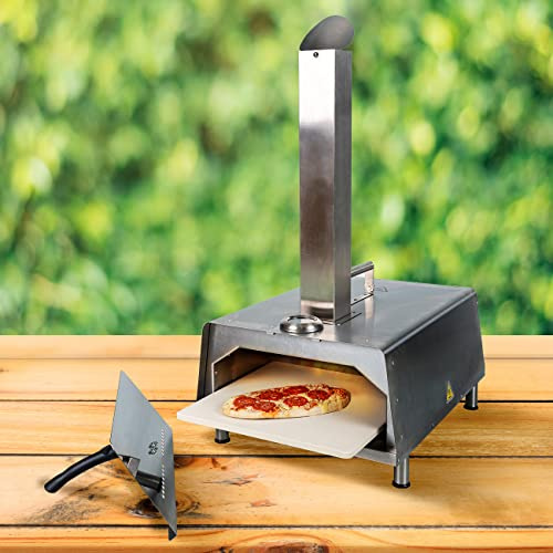 Holzkohlegrillmaschine mit Edelstahl-Körper und Griff für superschnelles Grillen, Kochen, Outdoor, Garten, Straße, Party, Spanfern, Schwein, Grill, Pizza-Maker