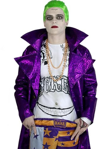 Funidelia | Joker Kostüm Kit - Suicide Squad für Herren Superhelden, DC Comics - Kostüme für Erwachsene & Verkleidung für Partys, Karneval & Halloween - Größe M-L - Lila
