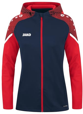JAKO Damen Kapuzenjacke Performance, Marine/Rot, 36