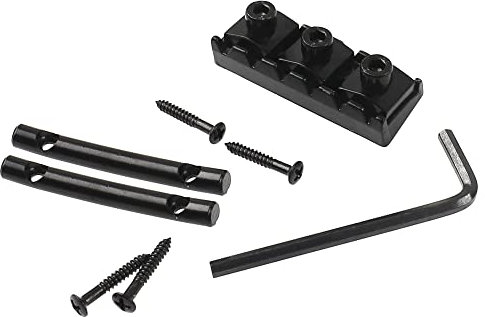 1 Set Yootones Gitarrensicherungsmutter und Saitenspannstäbe, Saitenhalter, kompatibel mit Floyd Rose, Tremolo-Gitarrensteg, Schwarz