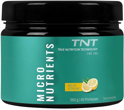 TNT Micronutrients Multivitamin Pulver - 360g - Milde Zitrone Geschmack | 24 Vitamine + Mineralien - Täglicher All-in-One Drink - Mit Grüntee Extrakt, Spirulina, OPC & Coenzym Q10 - Made in Germany