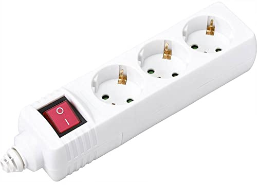 sygonix BT-2372210 Steckdosenleiste mit Schalter 3fach Weiß