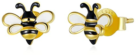 CHABER Kleine Biene Ohrstecker 925 Sterling Silber Gelbe Emaille Tier Insekten Ohrringe Für Frauen Statement Schmuck