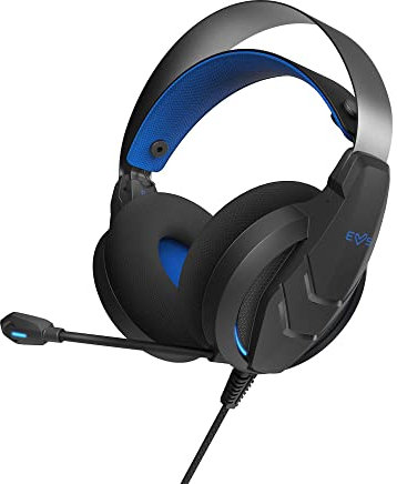 Energy Sistem Gaming Headset ESG Metal Core (Auriculares Gamer Cascos Gaming Luces LED, Boom Mic, Diadema Ajustable, Cable 220cm) - Azul