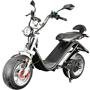 4MOVE Straßenzulassung E-Chopper für Erwachsene, 2100W Motor Harley mit Sitz, 55km/h Geschwindigkeit mit Handyhalterung, Elektro Motorrad 60V 20Ah Lithium Batterie, 200kg Belastung