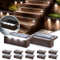 Solpex Lot de 12 lampes solaires d'extérieur blanches pour escalier - Éclairage solaire étanche - Éclairage LED pour escalier extérieur, escaliers, clôture, jardin, décoration (marron,blanc froid)