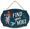 Disney Die kleine Meerjungfrau Arielle Find Your Voice Wanddekoration aus Holz zum Aufhängen, lustiges Ariel-Schild für Kinderzimmer oder Spielzimmer