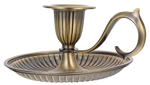HOMSFOU Retro Handheld Kerzenhalter Vintage Taper Kerzenständer Europäischer Stil Kerzenständer Tisch Kerzenlicht Ständer für Party Hochzeit Weihnachten Tisch Home Decor Bronze