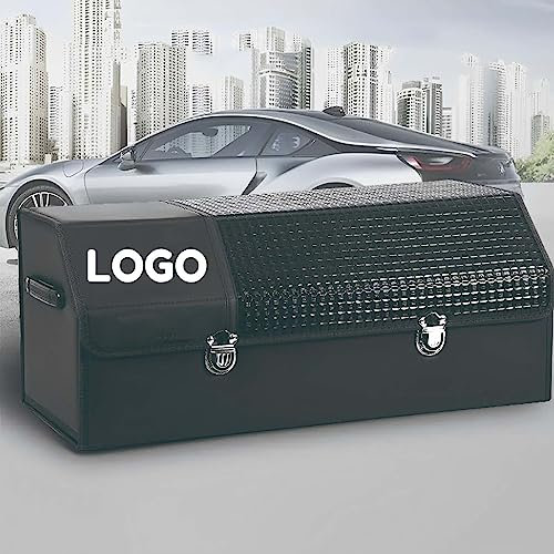 Kofferraumtasche, Kofferraum Organizer mit Dein Eigenes Auto-Logo, Rutschfester Kofferraum, strapazierfähiges Leder, Aufbewahrungsbox, Werkzeugtasche – geeignet für alle Fahrzeuge