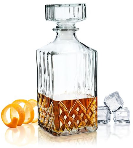 KADAX Dekanter für Getränke, Stilvolle Whiskykaraffe für Männer, Klassische Weinkaraffe mit einzigartiger Design, Whiskyflasche als Geschenk (1 Stück) …