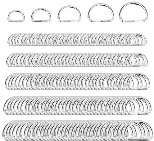 Niaciswe Metall D Ring Clip 100 Stück Multifunktionaler Silberner D Ringe Verschluss D Ringe Schnalle Tasche Halbringe Gurtversteller Metall D Ringe Schnalle D-Ringe Halbringe für Taschen Halbringe