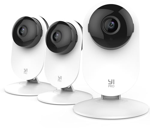 YI Videocamera di sicurezza domestica Pro 2k 3PC, telecamera interna con persona, veicolo, rilevamento intelligente animali, app per telefono per bambini, animali domestici, monitoraggio cani,