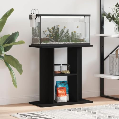 ZEYUAN Aquariumständer Schwarz 60x30x60 cm Holzwerkstoff, Aquarium Unterschrank, Aquarium Schrank, Aquariumschrank, Aquarium Tisch, Aquarium Stands