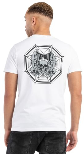 Tapout Herren T-Shirt Normale Passform Octagon Tee, White/Black, XL, 940031