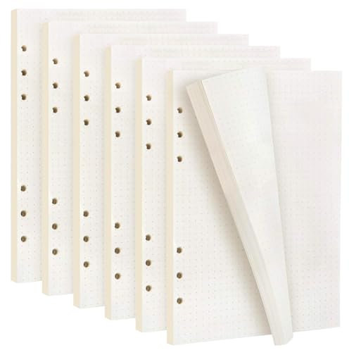 6 Pack A5 Nachfüllpapier 6 Löcher Gepunktetes Papier 270 Blätter/ 540 Seiten Refill Paper A5 Nachfülleinlagen Notizpapier für Ringbucheinlagen Nachfüllbar A5 Notizbuch