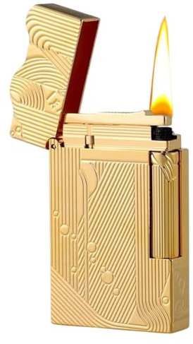 Zfgsyxb Sanji's Same Kerosinfeuerzeug, Vintage-Feuerzeug aus reinem Kupfer, winddichtes Grabenfeuerzeug, perfekt für Sammeln, Dekorieren und Verschenken