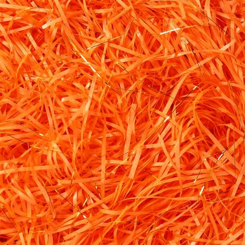 150g Geschreddertes Papier Orange Geschenk Füllmaterial für Pakete,Geschenkbox,Geschenkkorb und Präsentkorb