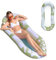 Jadin Bouee Piscine, Chaise Longue de Piscine avec Appui-tête, Matelas Hamac Flottant pour Piscine, Jouets Nouilles, Bain de Soleil, Lit Gonflable pour La Plage, 150 x 78 cm, Vert