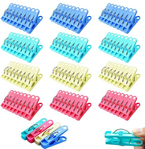 Nadinsta 112 Piezas Pinzas para Ropa Antideslizante No Dejan Marca, Fuertes Resistentes al Viento Pinzas Tender Ropa, Pinzas de Ropa Plástico para Tenderero o Perchero en Interiores