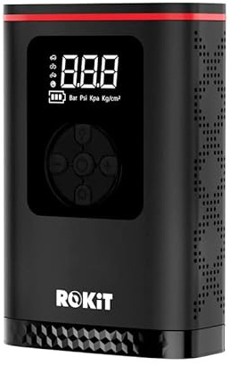 ROKiT 5200mAh Portable Tire Inflator Ti1 || Portable Air Compressor ||Cordless Power Supply Air Pump for Car Tires|| Suitable for Cars, Motorcycles, E-Bikes, and Balls