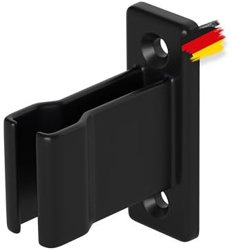 BAUHELD® Kurbelhalter für Kurbelstange [Made in Germany] - Wand-Halterung für Rolladen-Kurbel mit 12 bis 17mm Durchmesser [3 Stück] - Halter mit elastischem Griff - Höhe 35mm - RAL9005