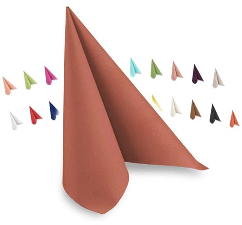 Hypafol Airlaid-Serviette Terrakotta | 50 St. | unterschiedliche Farben für jeden Anlass | 40 x 40 cm | abgestimmt auf Einrichtung & Dekoration | für Gastronomie und Zuhause