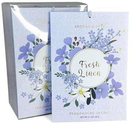 Fresh Linen Lot de 8 grands sachets parfumés durables pour tiroirs et placards