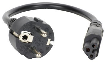 shortix Cable de alimentación corto (enchufe CEE 7/4 a Kleeblattbucse IEC 320-C5), 30 cm