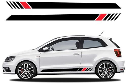 TNXPYXI 2 stücke Racing Stil Auto Seite Aufkleber Auto Tuning Änderung PVC Aufkleber Fit Für VW Polo 6R 6C 9N 9N2 9J Auto Zubehör