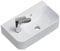 EMKE Lavabo Suspendido 450 x 265 x 155 mm – Lavabo Compacto y Elegante para Pequeños Baños y WC de Invitados – Grifo a la Izquierda, Instalación en la Pared, Blanco Brillante