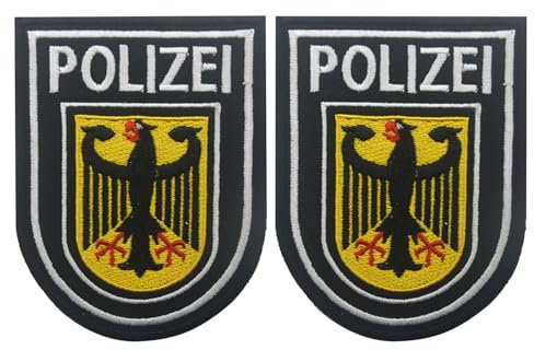 2 Stück Polizei Patch und Bundespolizei Aufnäher für Offiziere - Klett Wachuniformen