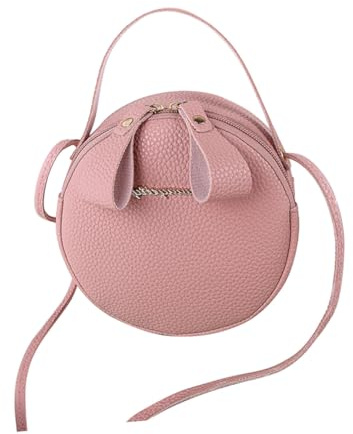 LIFKOME Pu Umhängetasche Für Damen Rosa Mit Streifen Kleiner Runder Handyaufbewahrungsbeutel Für Party Shopping Und Alltag Vielseitig Einsetzbar Strapazierfähiges Material