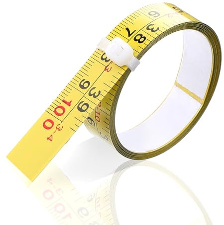 Piriuuo 39 Inch/100 cm Self Adhesive Measuring Tape, Imperial and Metric Ruler Tape Left to Right Reading Drafting Tapes for Woodworking Saw Drafting Table (Yellow)