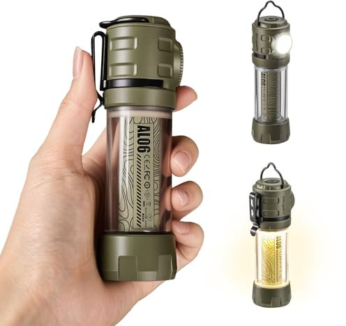 BougeRV Campinglampe aufladbar, LED Campinglampe 500 LM, Umgebungslicht, Taschenlampe, IPX4 wasserdicht, Typ-C Aufladung, Camping Laterne für Camping, Garten, Stromausfällen, Party
