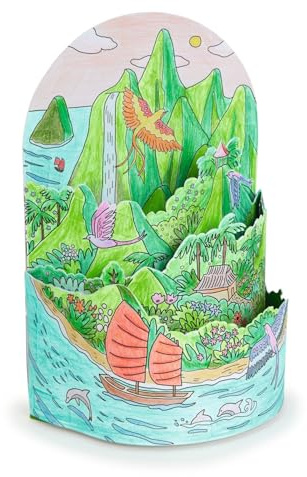 DJECO 3D Malvorlagen - Auf der Spitze meiner Insel